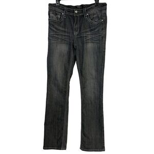 Suko Jeans 10‎ Jeans Dark Embroidered Studded Roadrunner Contrast Stitch Boho